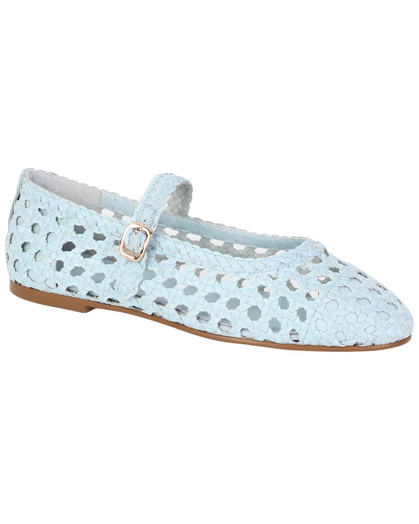Tiffany & Fred Paris Crochet Leather Flat In Blue