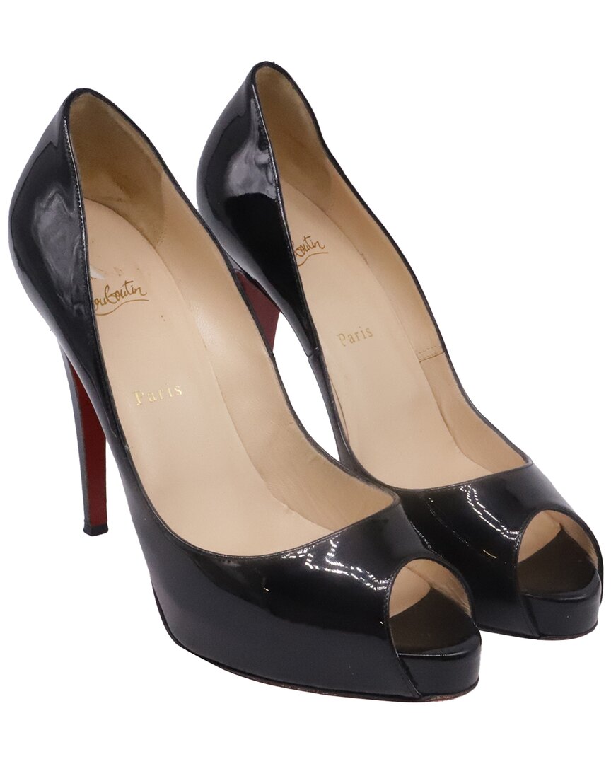 Pre-owned Christian Louboutin Women's Patent Leather Very Prive Platform Peep-toe Pump  (authentic Pre-loved)