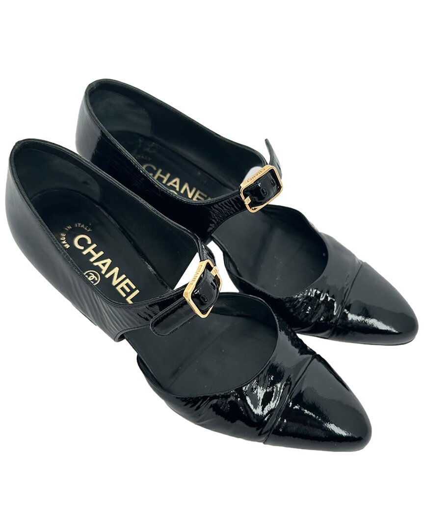 Pre-owned Chanel Women's Resin Almond-toe Mary Jane Pump (authentic Pre-loved)