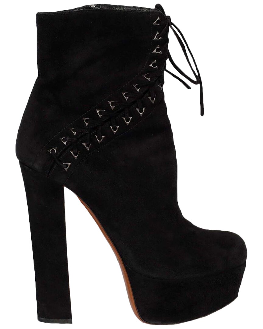 Alaïa Women's Suede Lace-up Corset Bootie- '20s (authentic Pre-loved) In Black