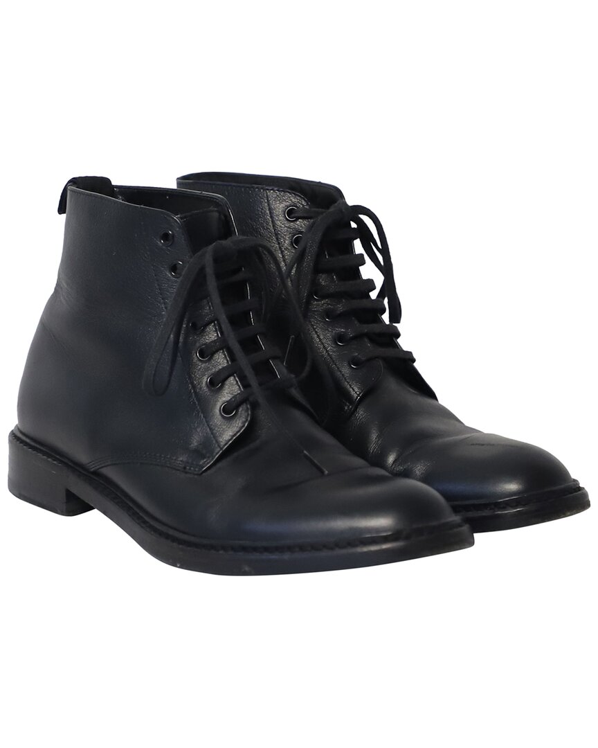 Saint Laurent Women's Leather Army Lace-up Boot (authentic Pre-loved) In Black