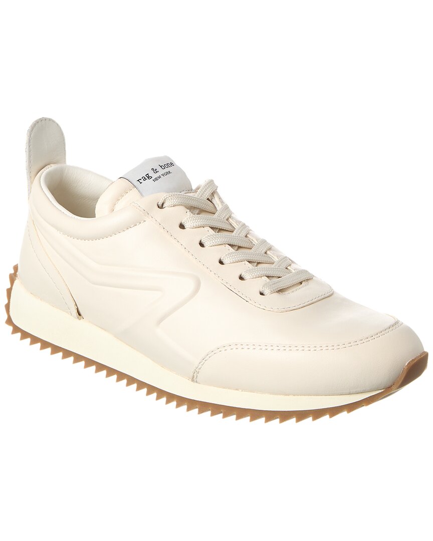 Rag & Bone Retro Runner Leather Sneakers In White