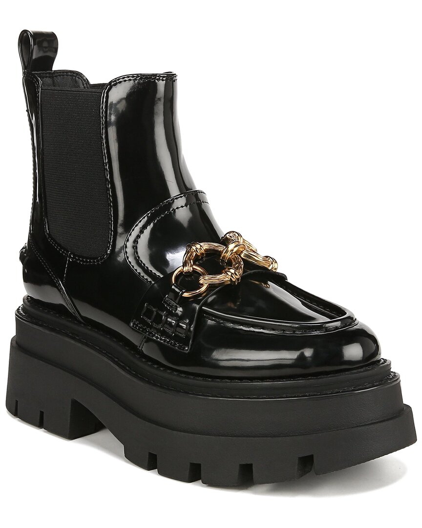 Circus By Sam Edelman Brooks Womens Patent Lugged Sole Chelsea Boots In Black