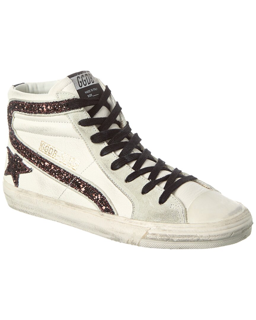 Shop Golden Goose Slide Leather & Suede Sneaker In White