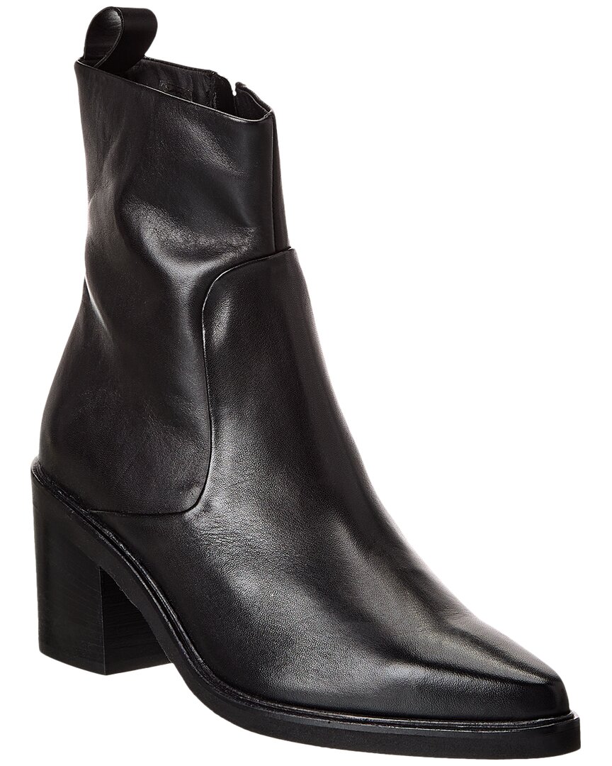 Reiss Sienna Leather Western Boot In Black