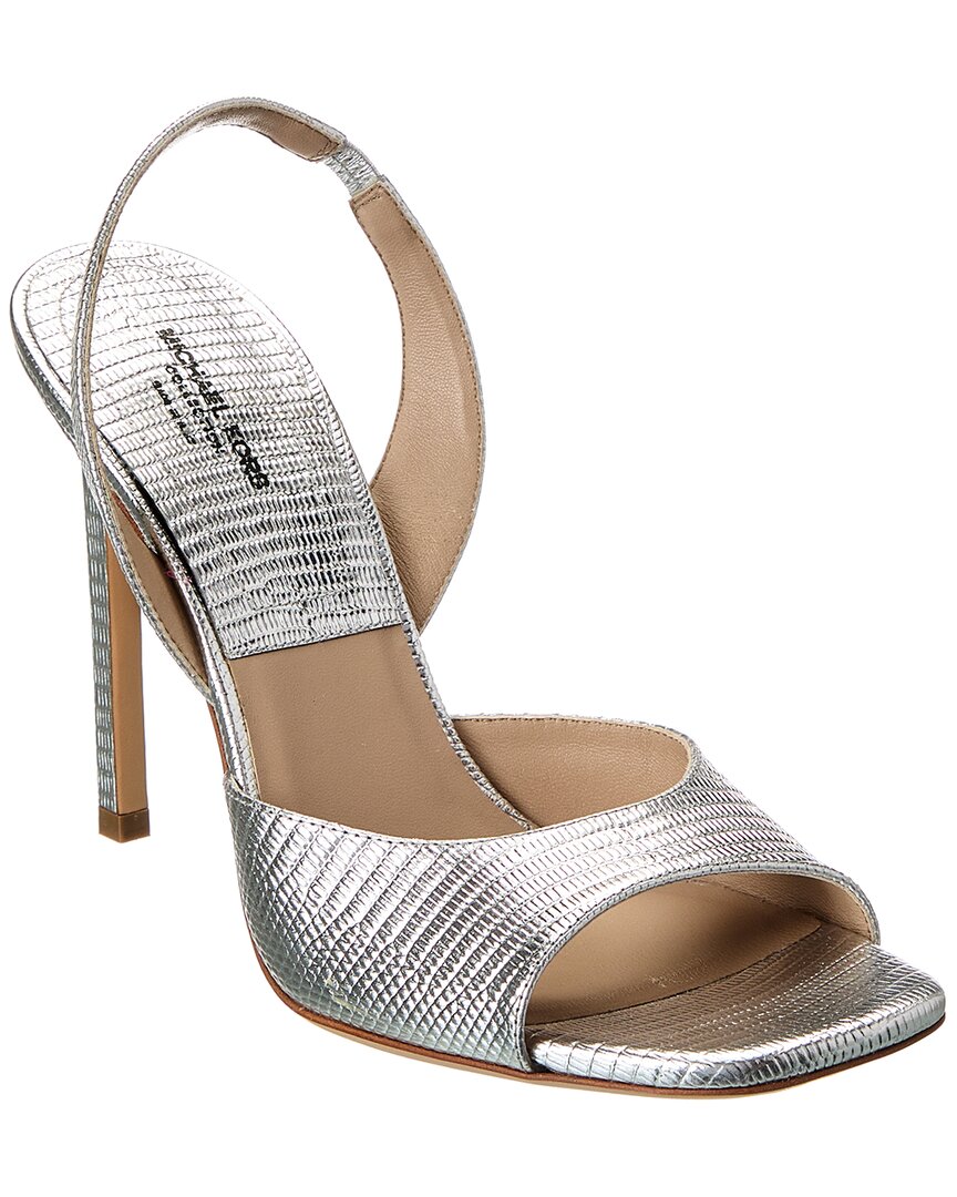 Michael Kors Collection Marisa Lizard-embossed Leather Slingback Sandal