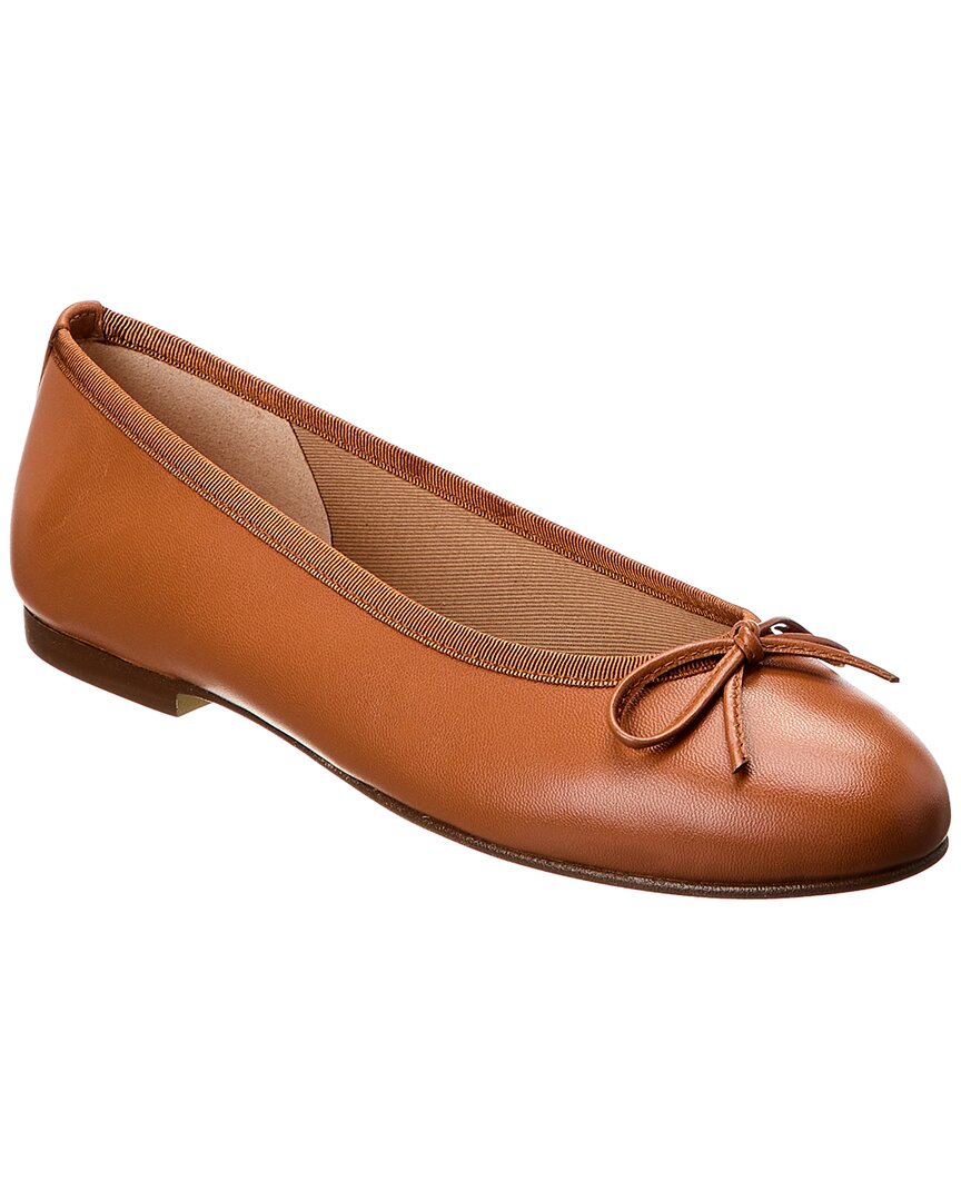 Shop French Sole Emerald Leather Flat In Brown