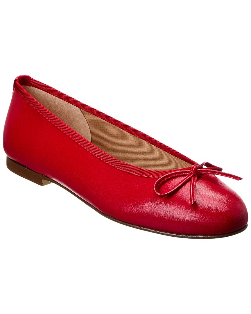 Shop French Sole Emerald Leather Flat In Red