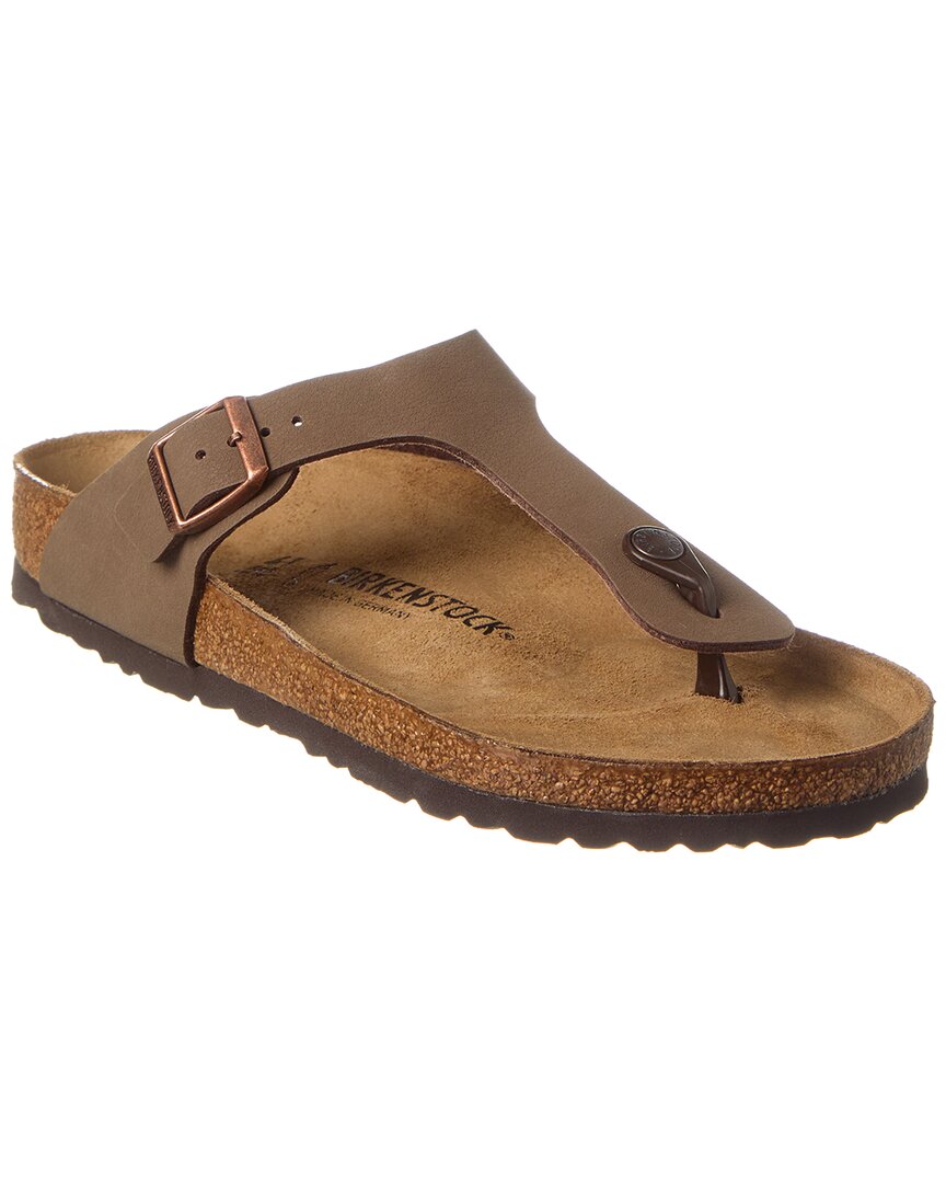 Shop Birkenstock Gizeh Bs Birkibuc Sandal In Brown