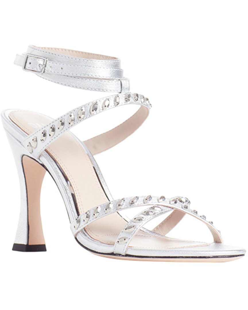 Paige Weslie Leather Sandal In Silver