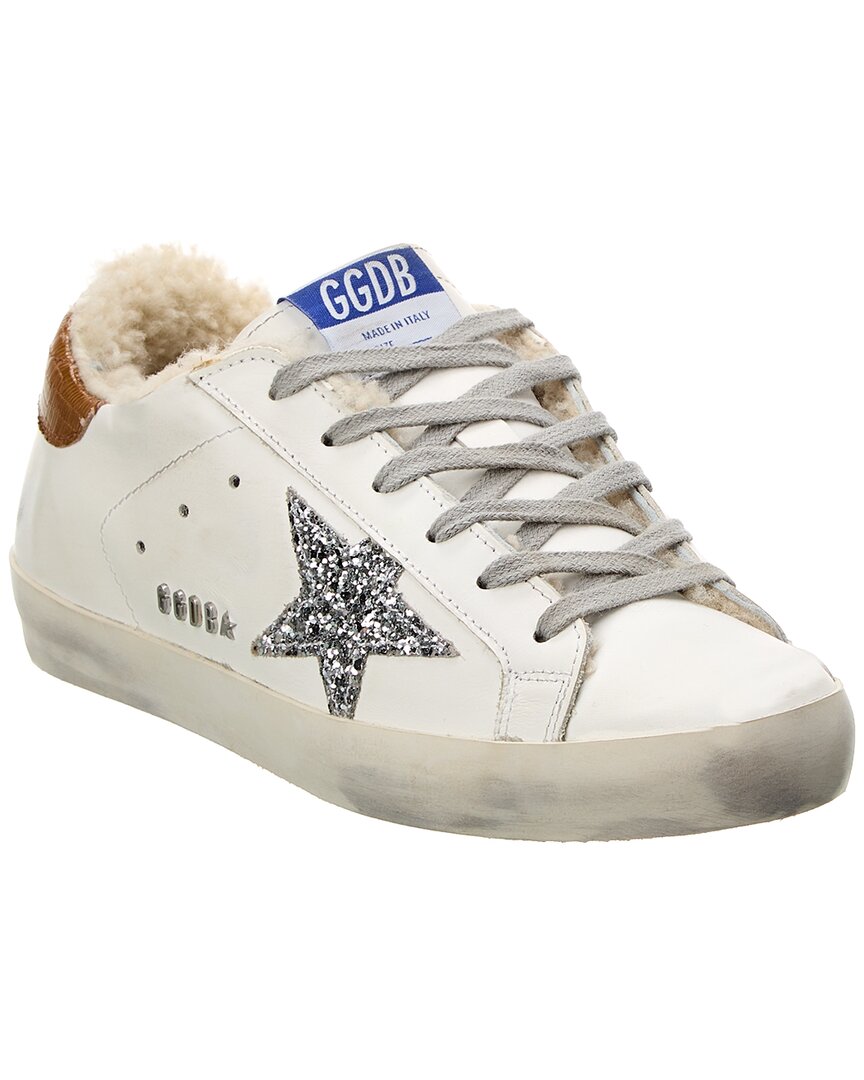 Golden Goose Superstar Leather & Shearling In White