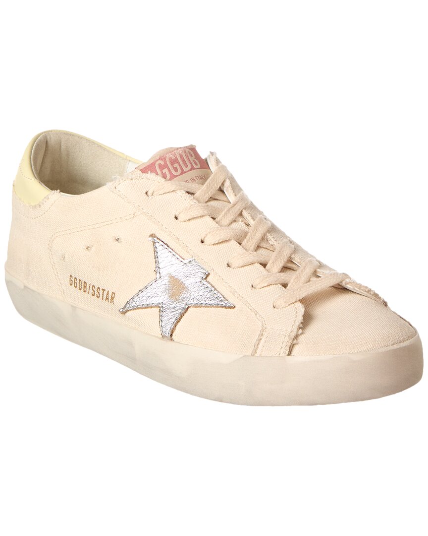 Shop Golden Goose Superstar Canvas & Leather Sneaker In White