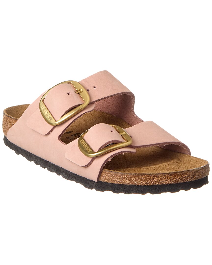 Birkenstock Open-toe Slip-on Buckled Leather Sandals In Pink