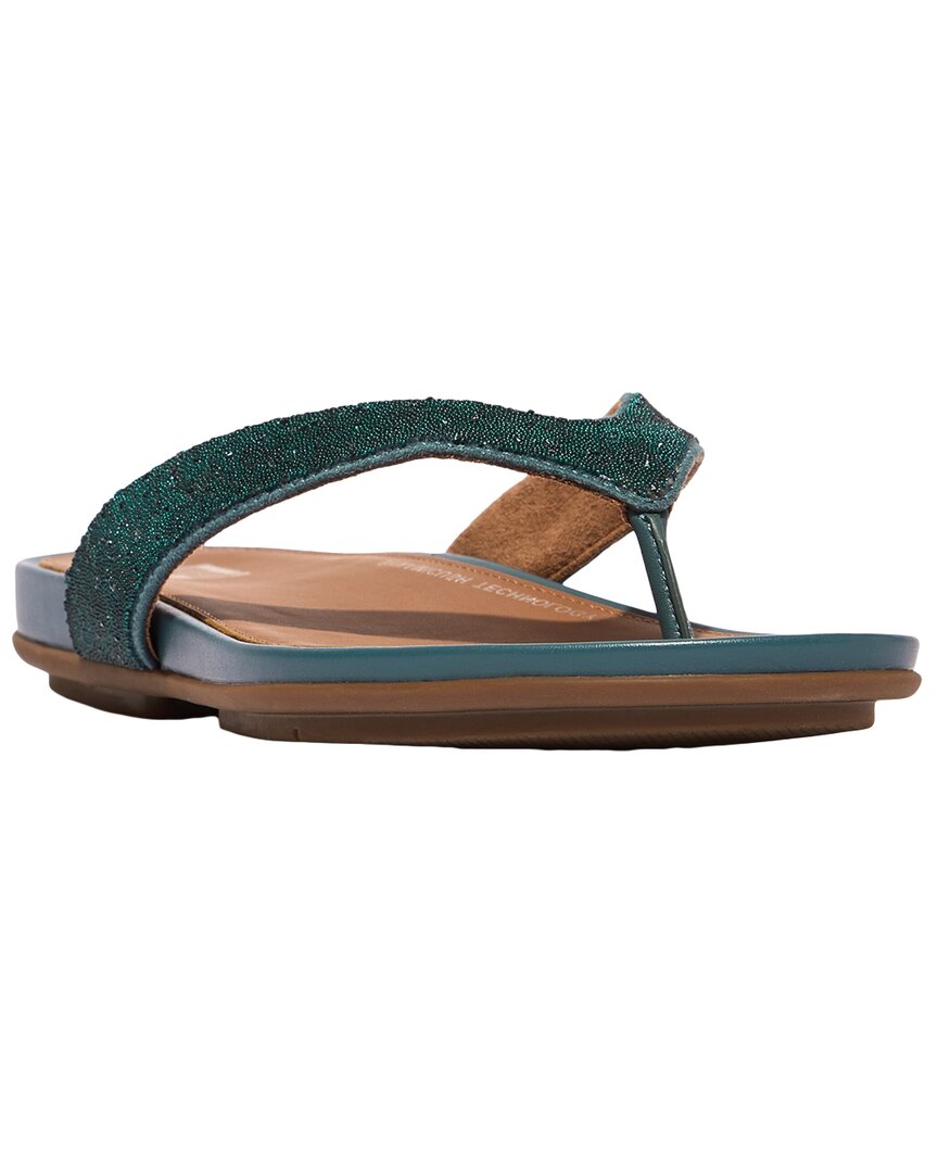 Fitflop Gracie Leather-trim Sandal In Green