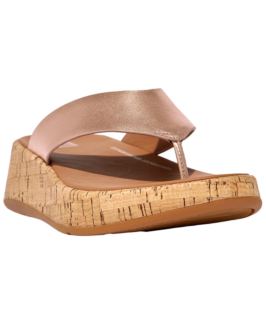 Fitflop F-mode Leather Sandal In Gold