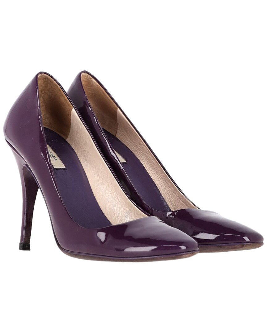 Prada Women's Leather Round-toe Pump (authentic Pre-loved) In Purple