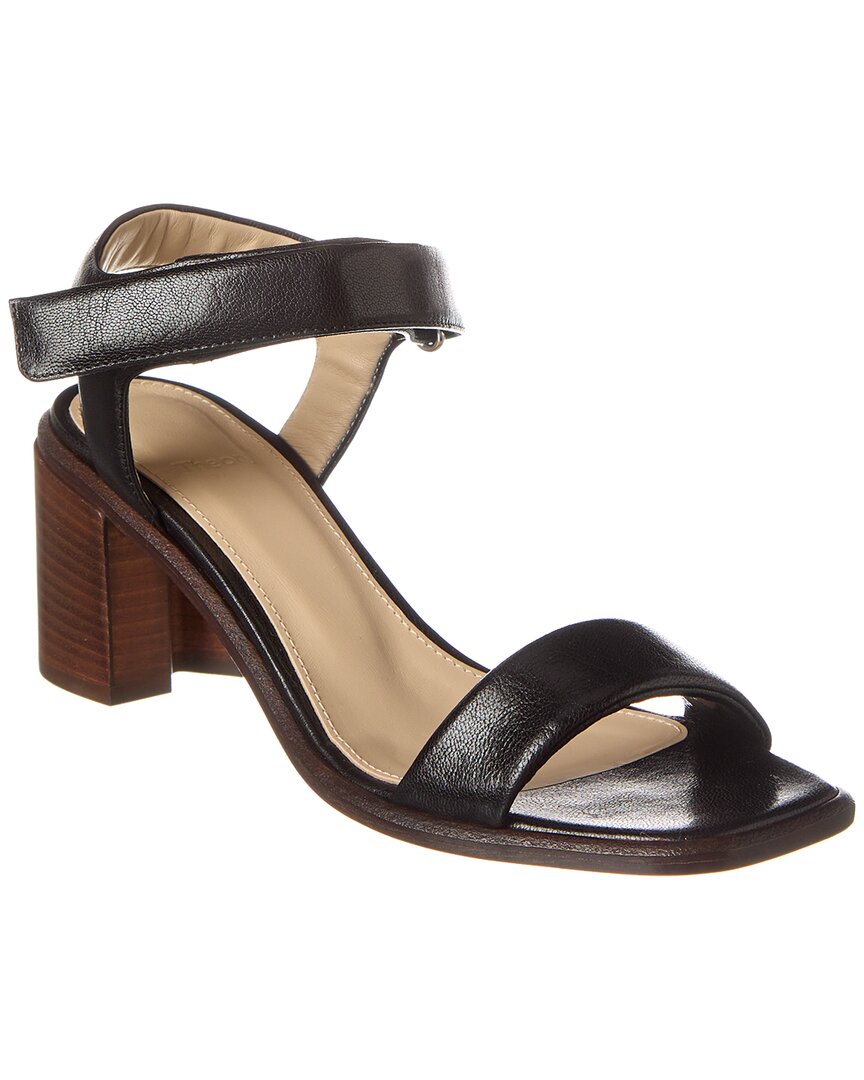 Shop Theory Mid Ankle Strap Leather Sandal In Black