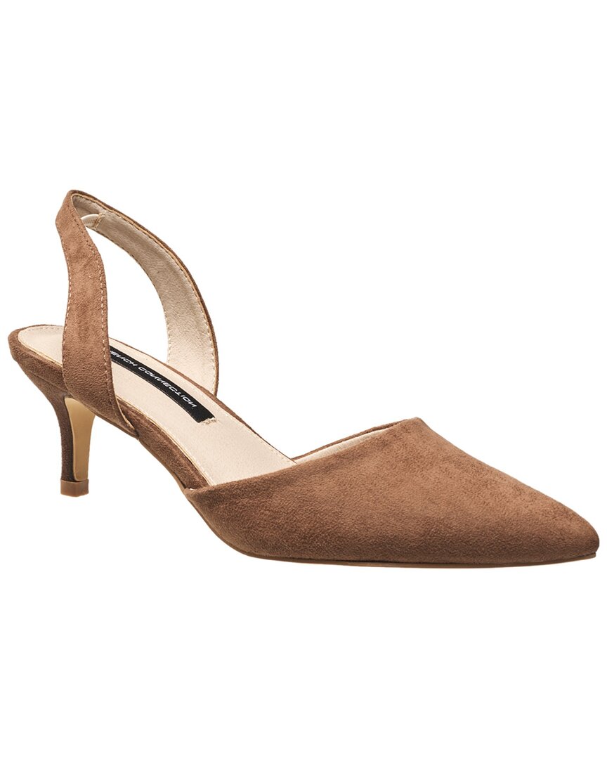 French Connection Womens Solid Vegan Suede Slingback Heels In Brown