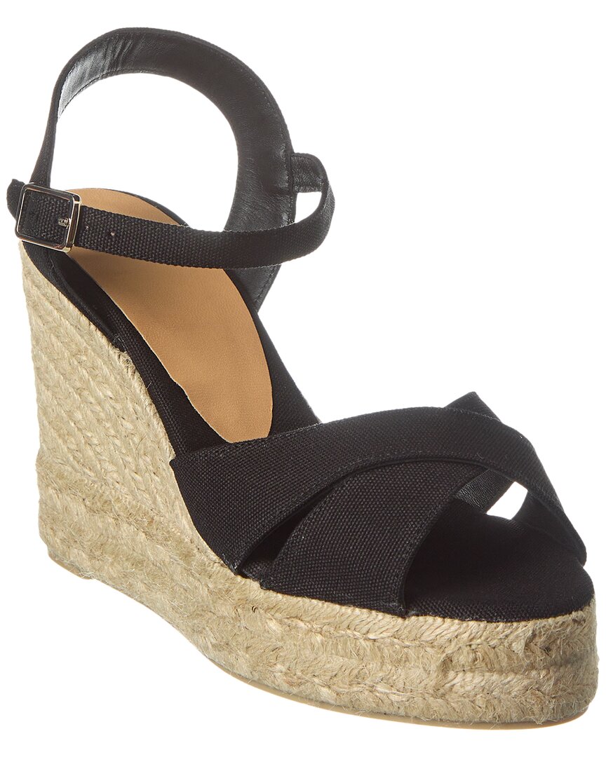 Shop Castaã±er Castañer Blaudell 80 Canvas Wedge Espadrille In Black