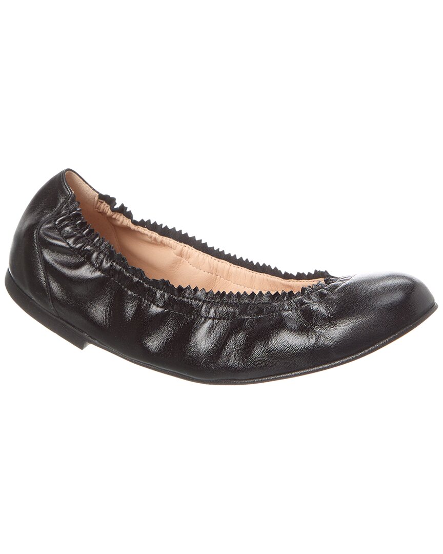 Shop French Sole Cecila Leather Flat In Black