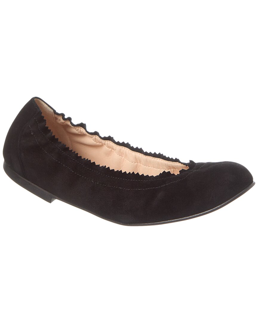 Shop French Sole Cecila Suede Flat In Black