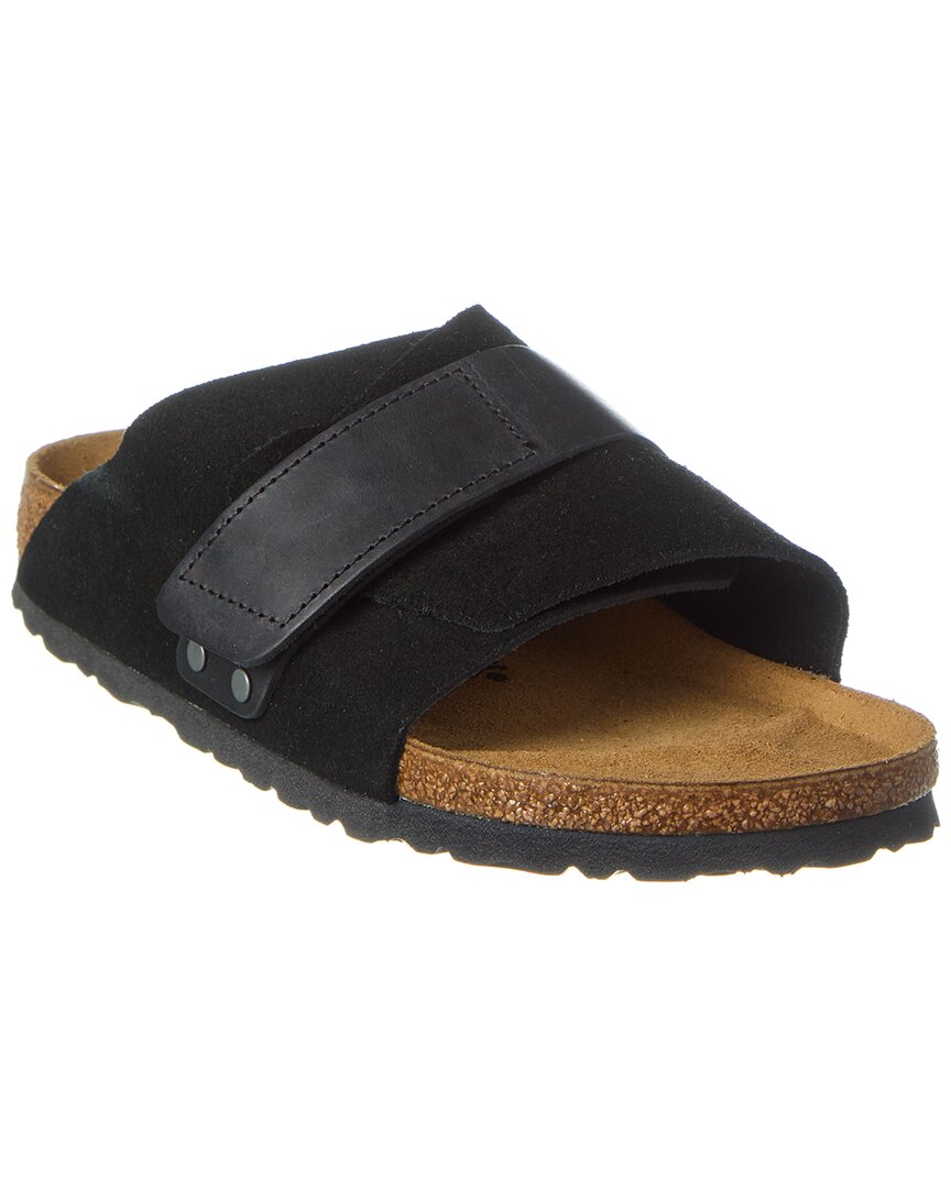Birkenstock Women's Kyoto Nubuck Suede Leather Slide Sandals From Finish Line In Black