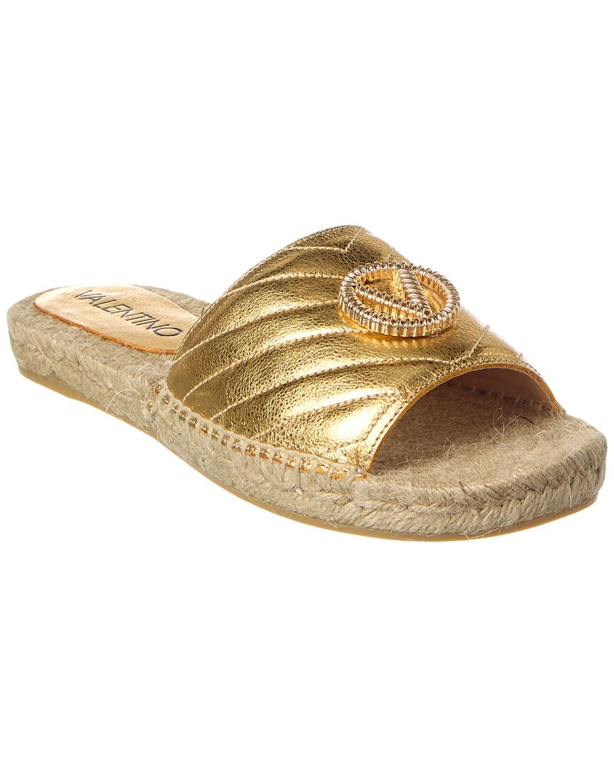 Valentino By Mario Valentino Clavel Leather Sandal In Gold