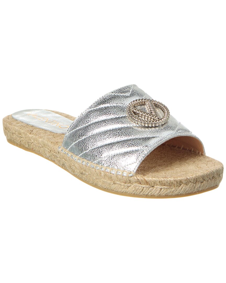 Shop Valentino By Mario Valentino Clavel Leather Sandal In Silver