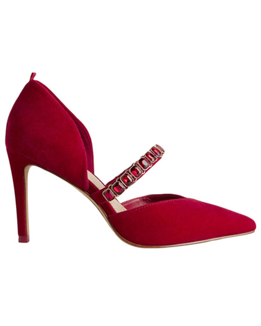Boden Crystal Strap Heeled Court In Red
