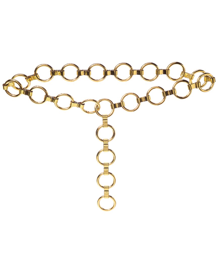 Michael Kors Collection Marisa Metal & Leather Belt In Gold