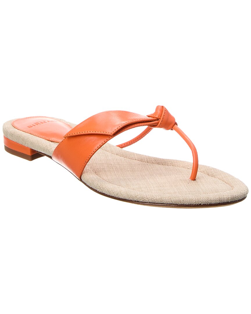 Alexandre Birman Asymmetric Clarita Leather Sandal In Orange