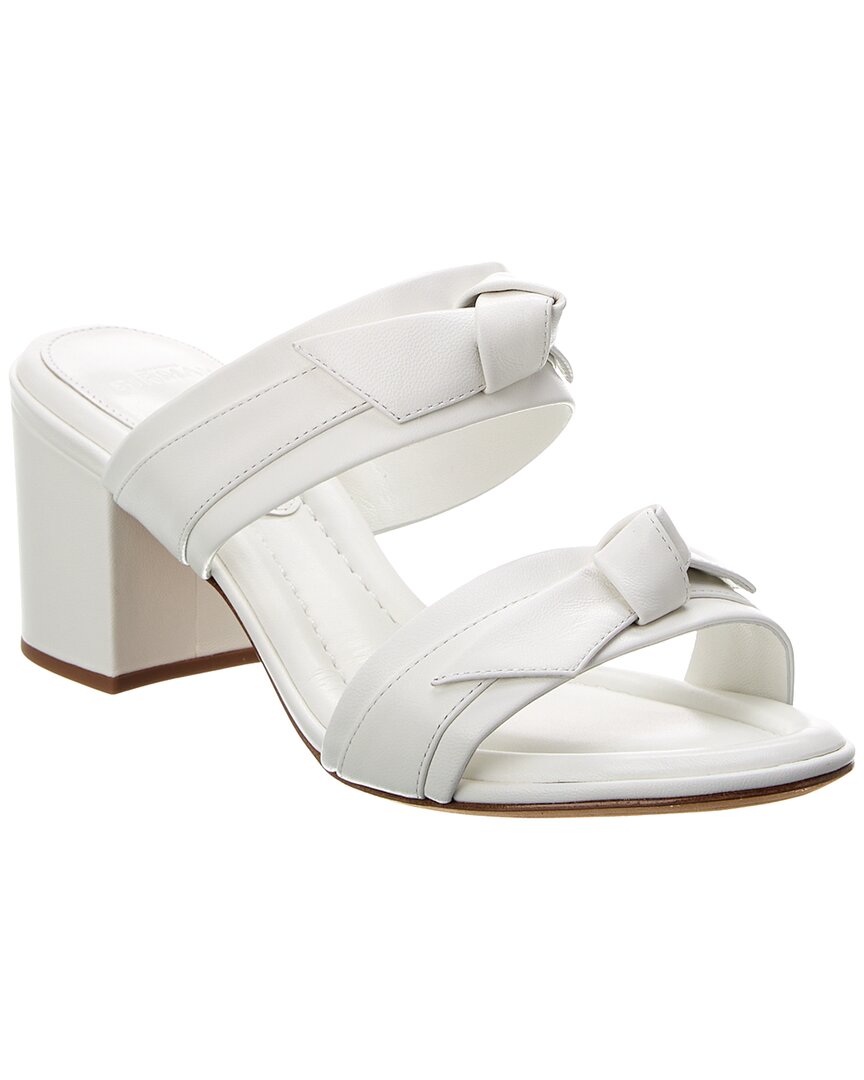 Shop Alexandre Birman Clarita 60 Doppia Soleta Leather Sandal In White