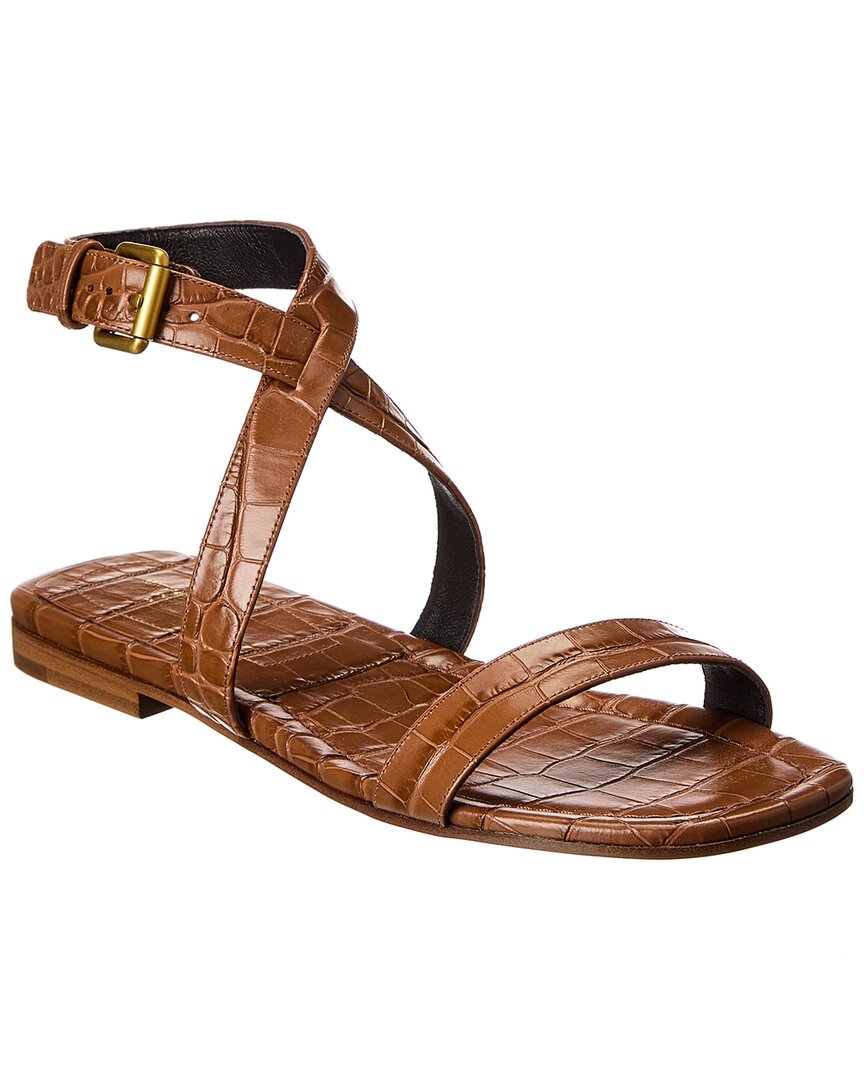 Michael Kors Collection Bridgette Croc-embossed Leather Sandal