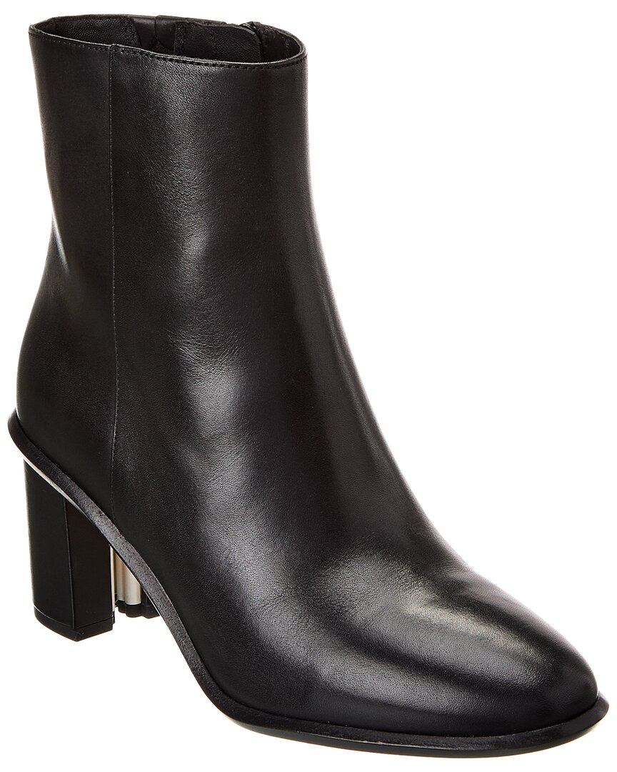 Tory Burch Brooke Stamped Heel Leather Bootie In Black