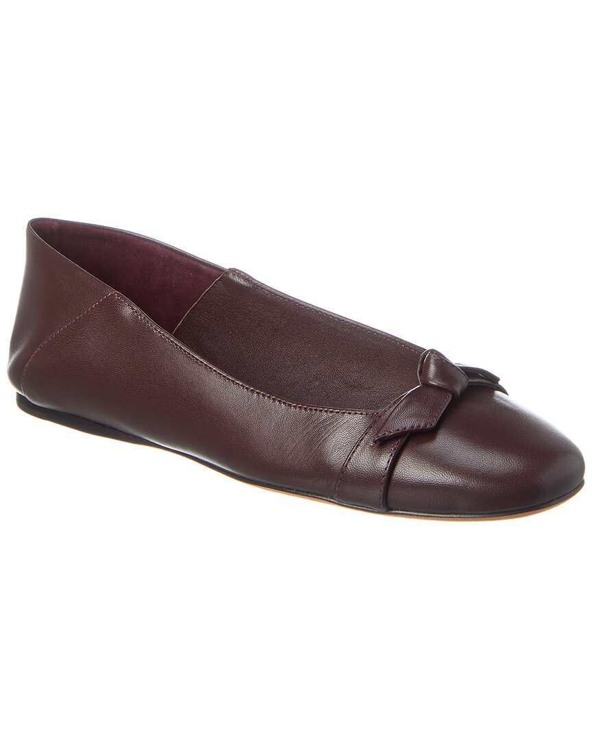 Alexandre Birman Clarita Collapsible Leather Flat In Red