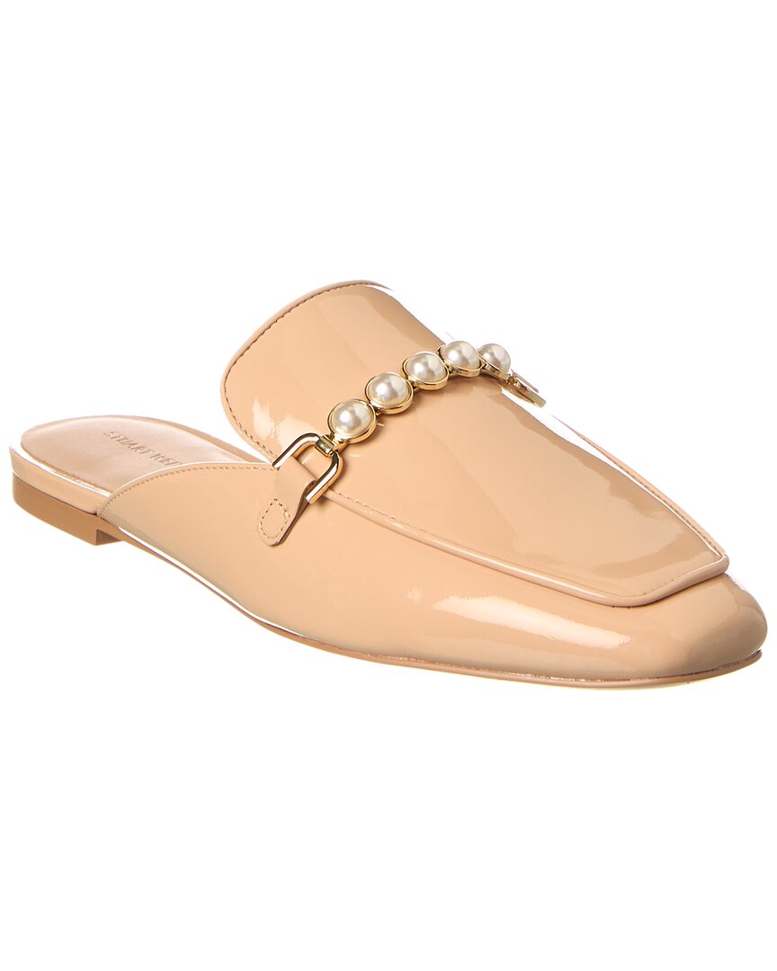 Stuart Weitzman Perla Patent Mule In Beige
