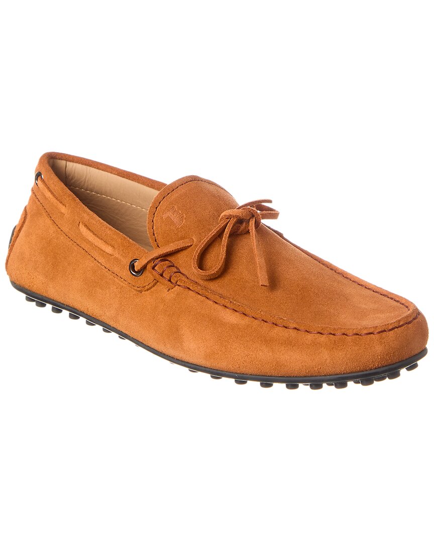Tod's Gommino Suede Driver In Brown