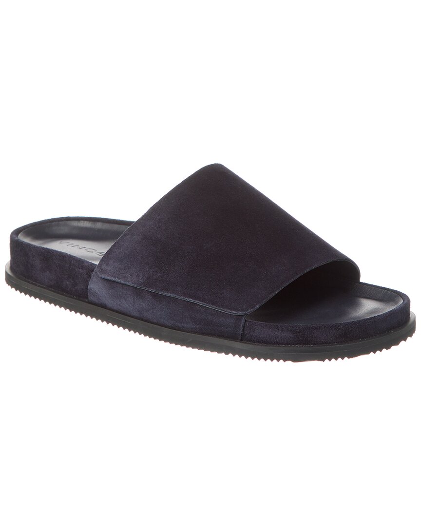 Shop Vince Del Rey Suede Slide In Blue