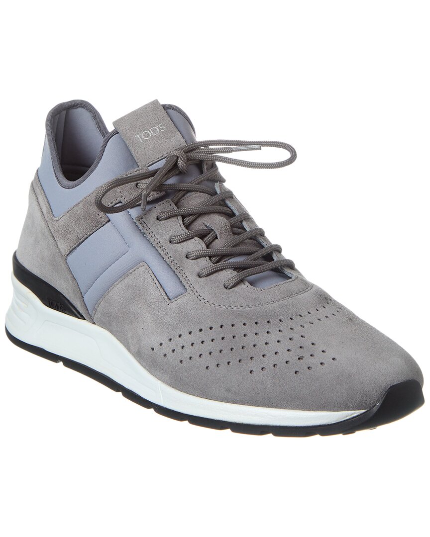 Tod's Sportivo Suede & Neoprene Sneaker In Grey