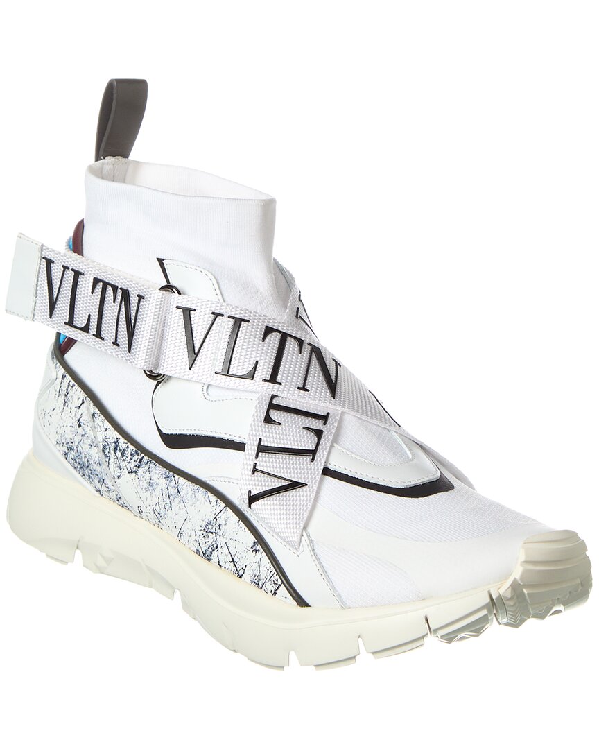 VALENTINO GARAVANI VALENTINO KNIT & LEATHER SNEAKER