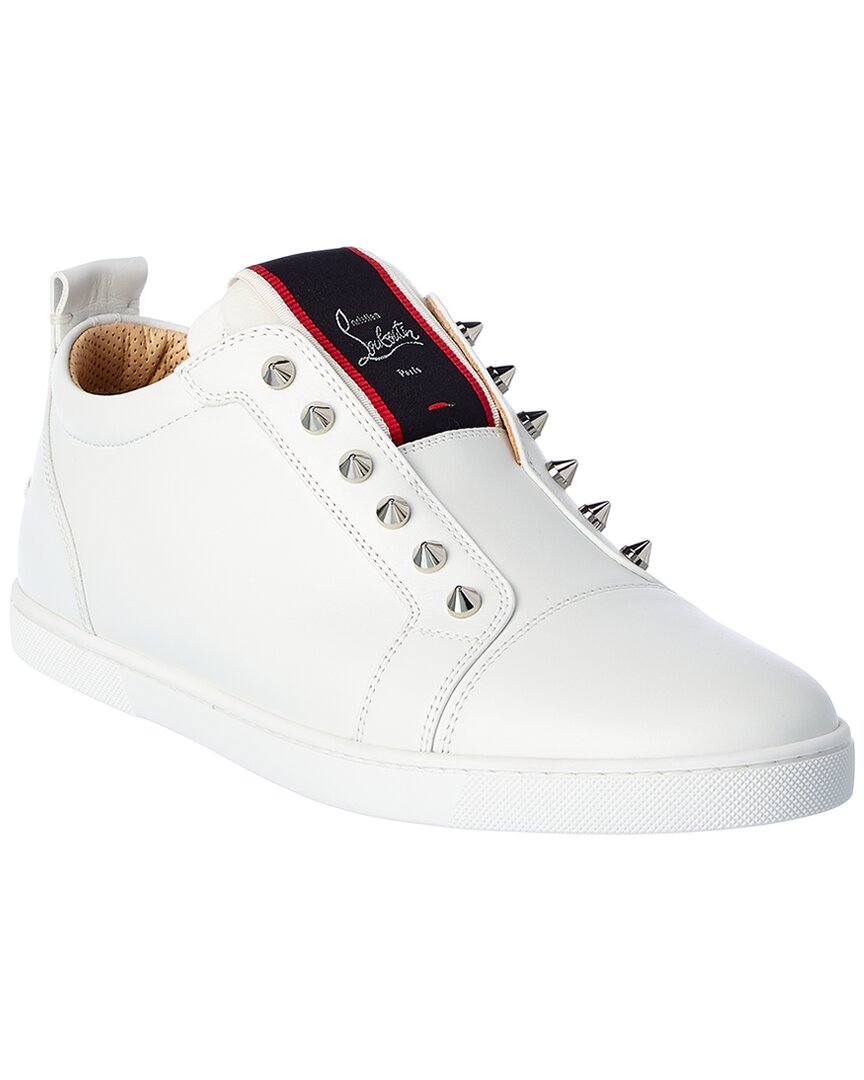 Christian Louboutin F.a.v Fique A Vontade Mid Cut Leather Sneaker In Nocolor