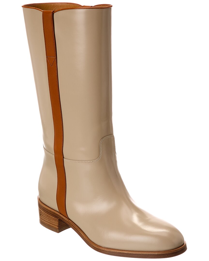 Gucci Leather Boot In Beige