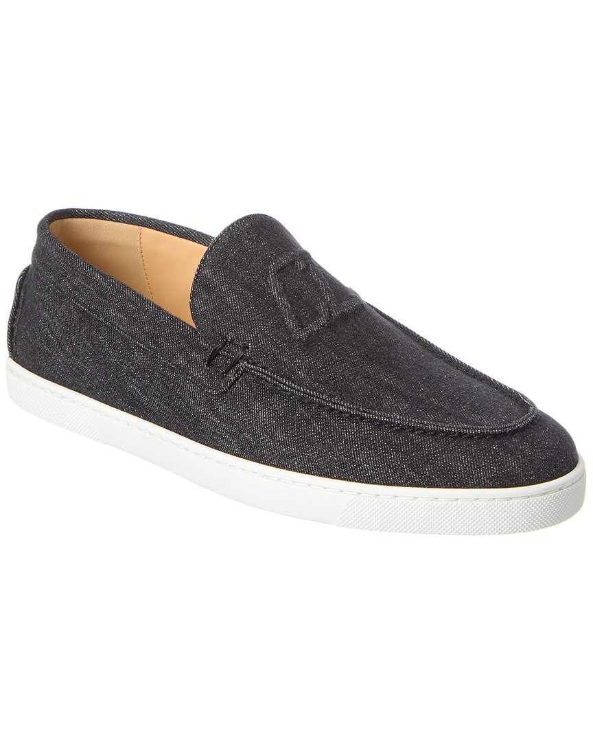 Christian Louboutin Varsiboat Denim Loafer In Black