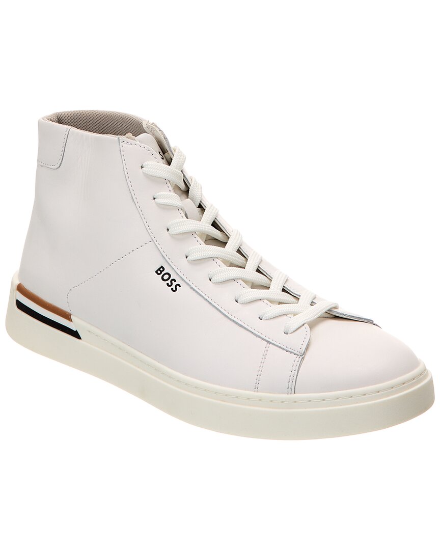 HUGO BOSS HUGO BOSS CLINT LEATHER HIGH-TOP SNEAKER