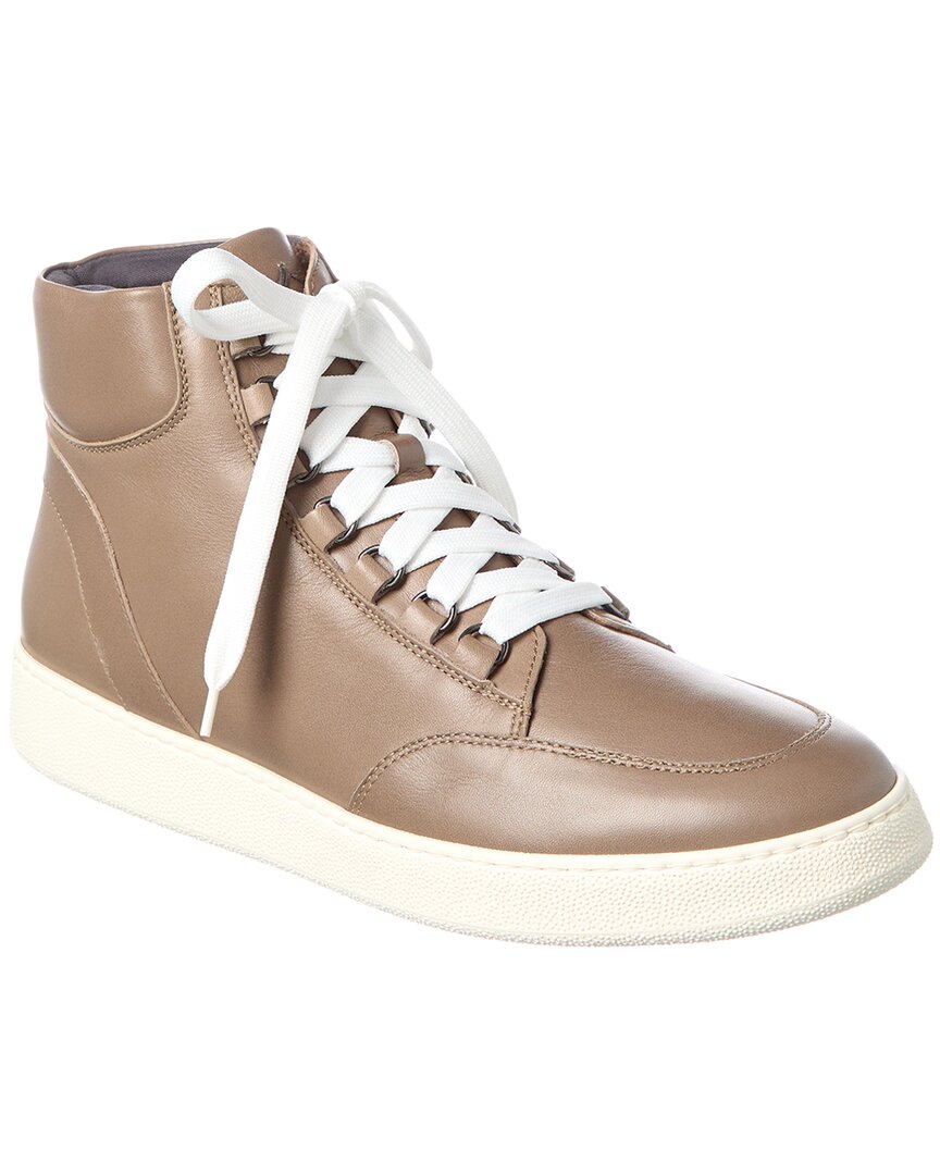 Aquatalia Pete Weatherproof Leather High-top Sneaker In Green