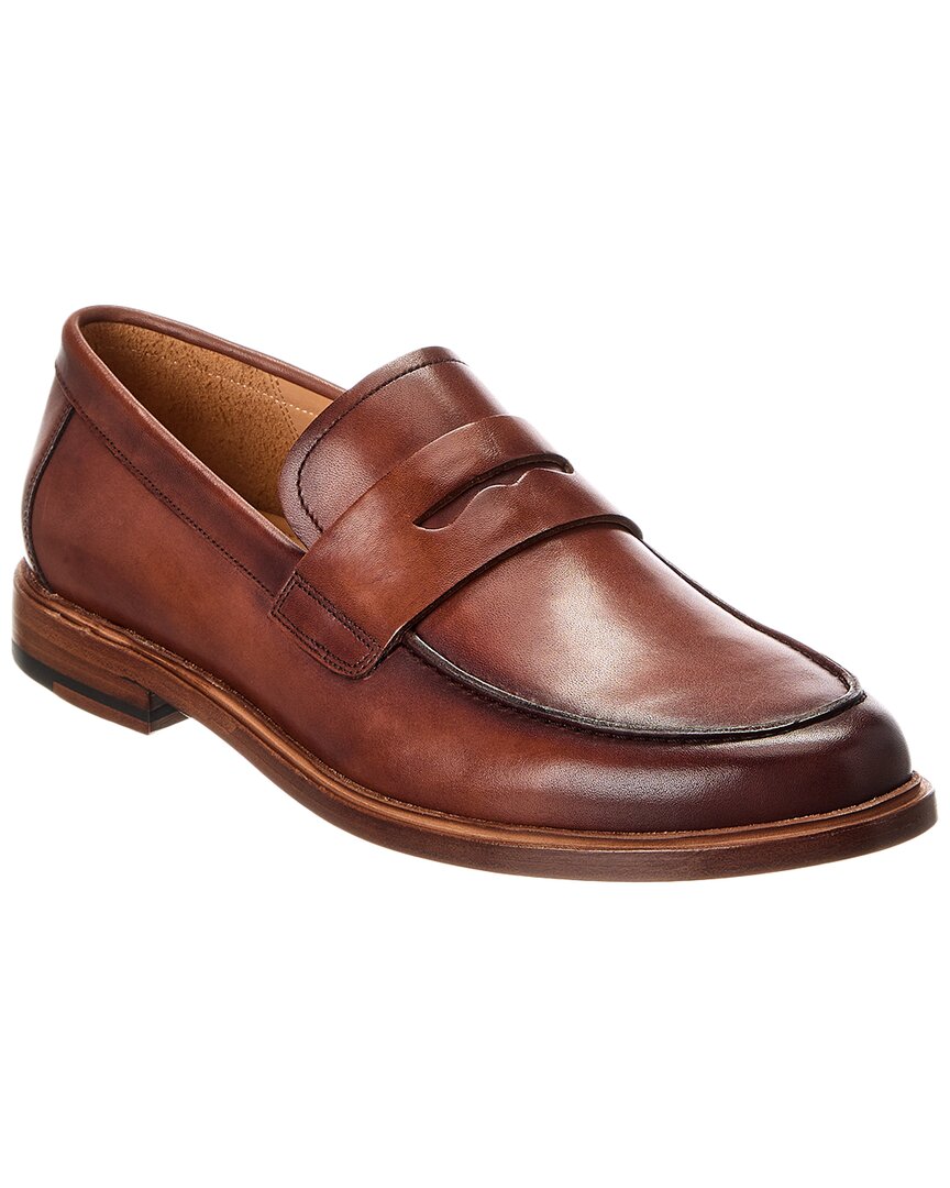Shop Curatore Leather Penny Loafer In Brown