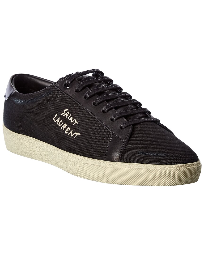 Saint Laurent Logo-print Low-top Sneakers In Black