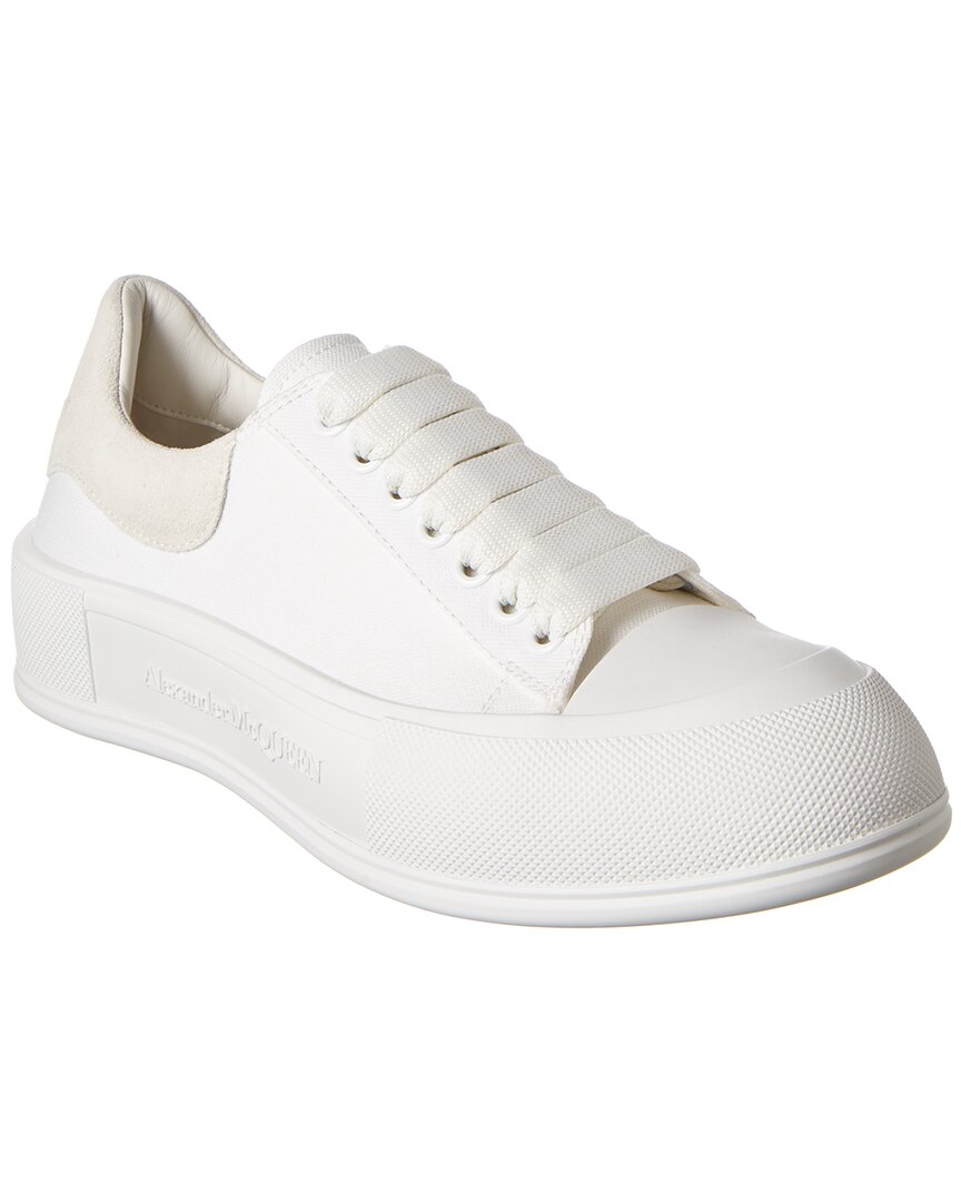 Alexander Mcqueen Deck Plimsoll Canvas Sneaker In White