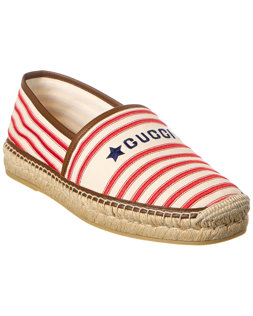 Gucci Embroidered Canvas & Leather Espadrille Mens