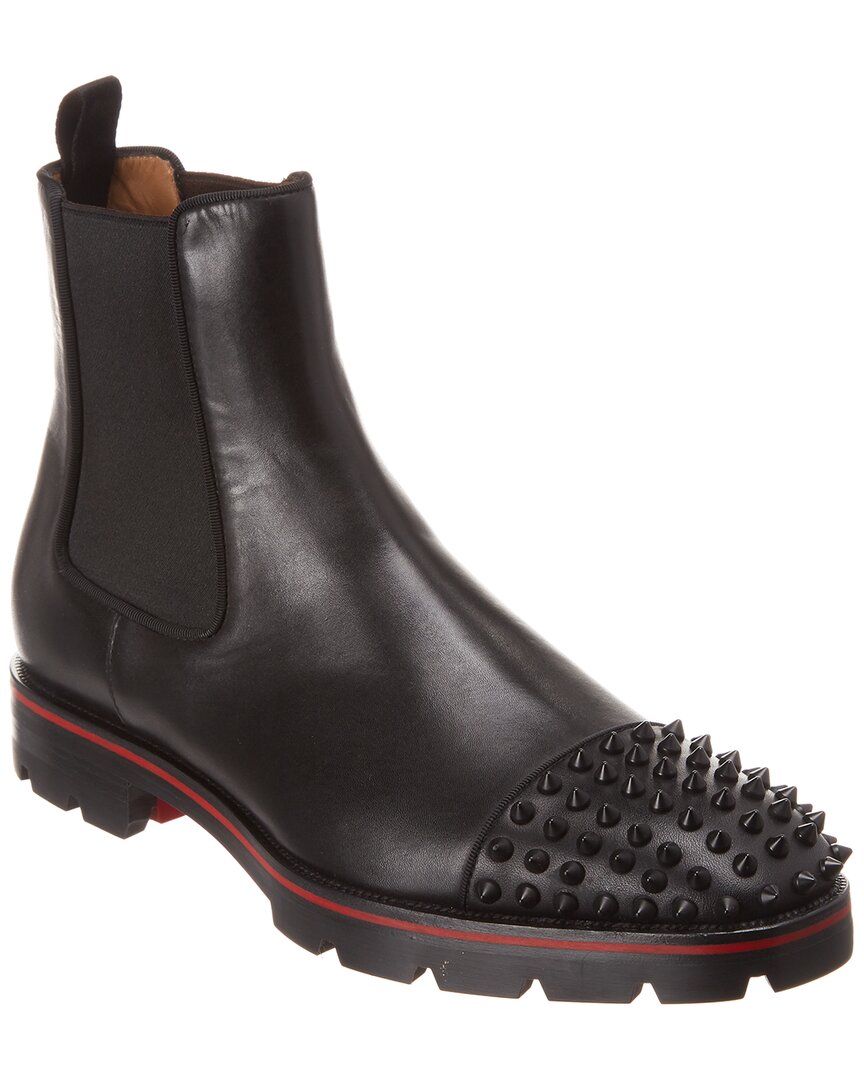 Christian Louboutin Black Melon Spikes Chelsea Boots In Black